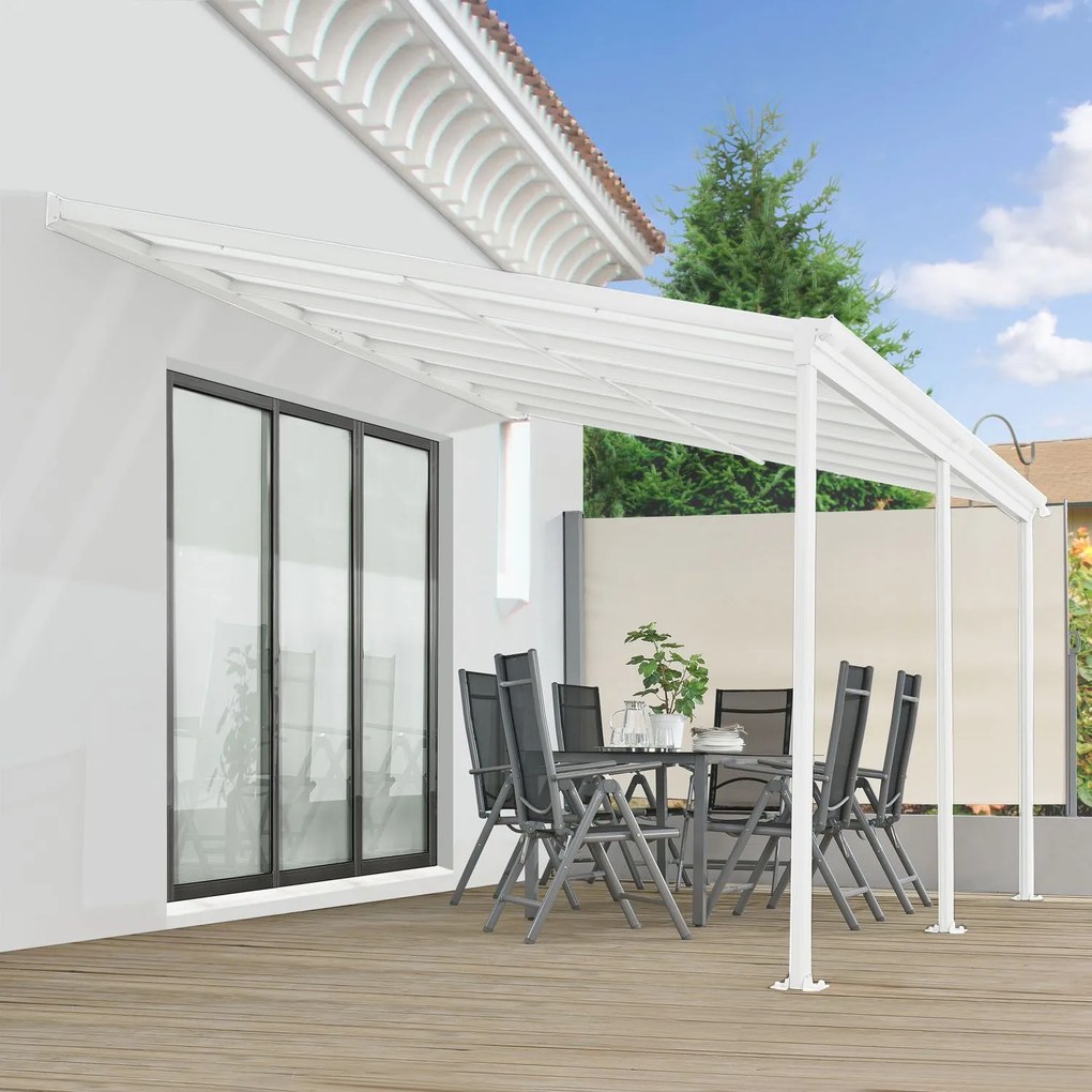 InternetovaZahrada - Furnigo Hliníková pergola Borneo 4x3 m - biela