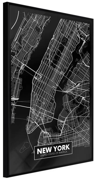 Plagát v ráme - City Map New York