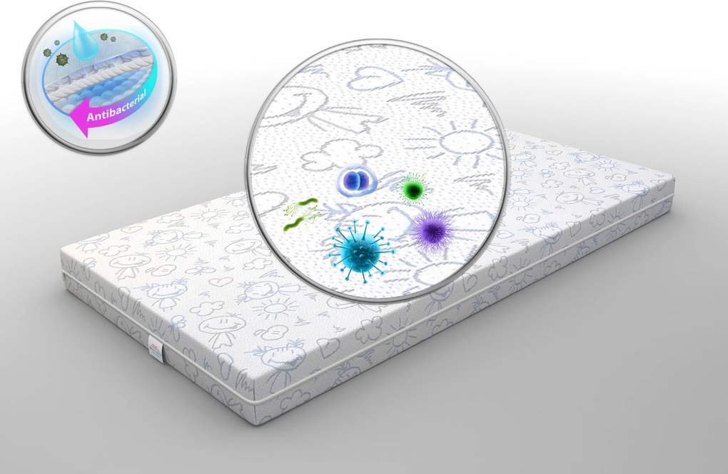 Detský matrac LUX COMFORT TODI KIDS 180x80x12 cm - pena/masážna pena