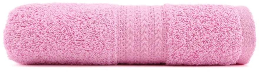 Ružový uterák z čistej bavlny Foutastic, 70 × 140 cm