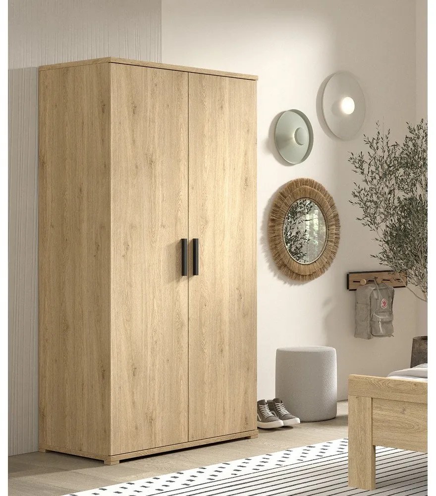 Detská šatníková skriňa v prírodnej farbe 100x199x59 cm Sam – Vipack