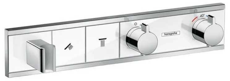 Hansgrohe RainSelect, termostatická sprchová batéria pod omietku, na 2 výstupy, biela/chrómová, HAN-15355400