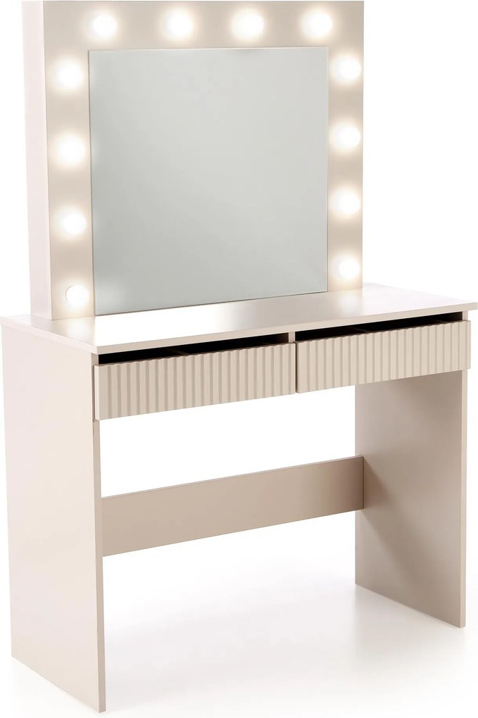 Toaletní stolek HOLLYWOOD s LED osvětlením 94 cm kašmírový