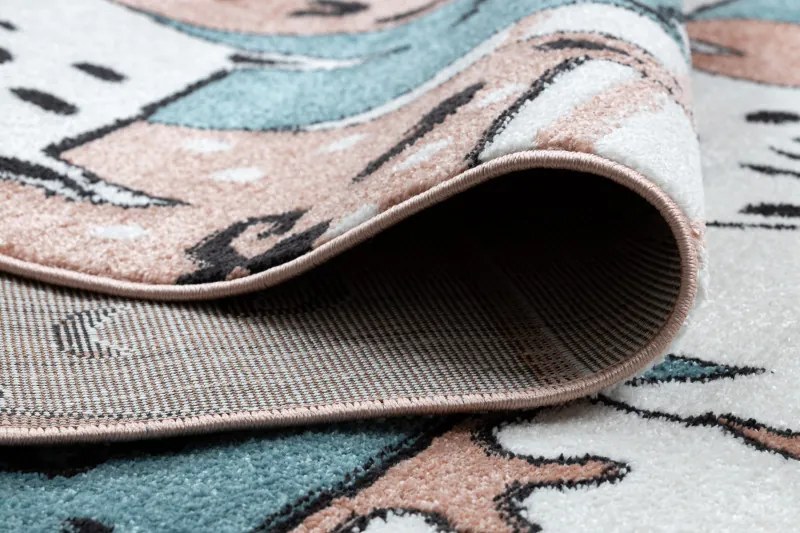 Dywany Łuszczów, Detský kusový koberec Fun Gatti Cats pink, 180x270, viacfarebná, detská izba