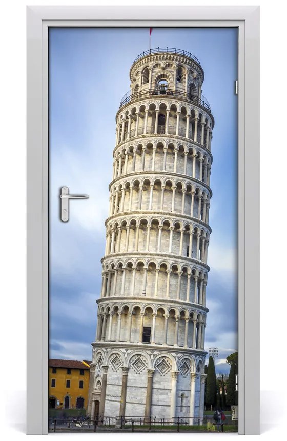 Fototapeta samolepiace dvere šikmá veža PIZAY 85x205 cm