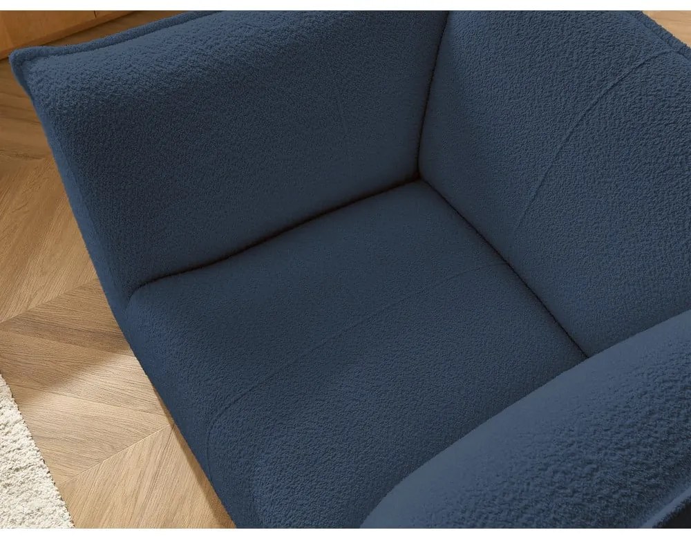 Tmavomodré kreslo z textílie buklé Giorgia – Bobochic Paris