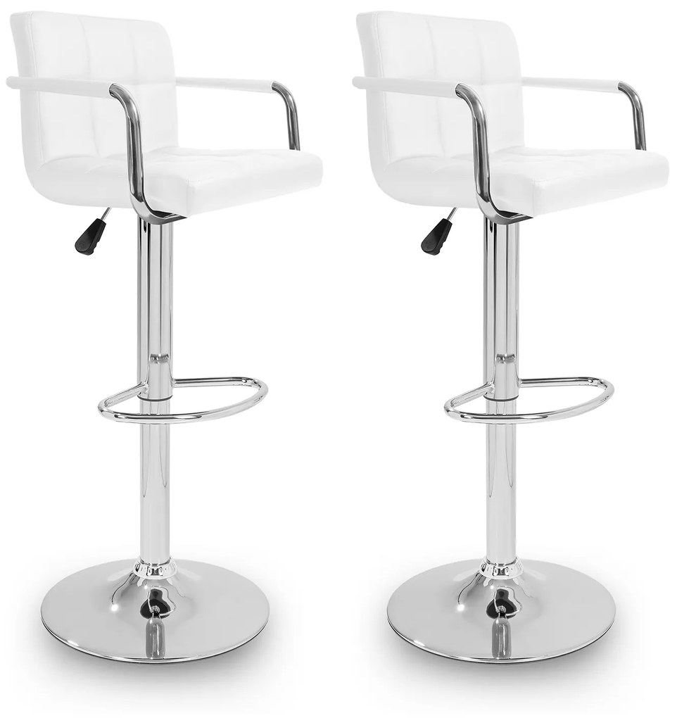 2x Barová stolička s podpierkami rúk AGA 2xMR2010WHITE - biela