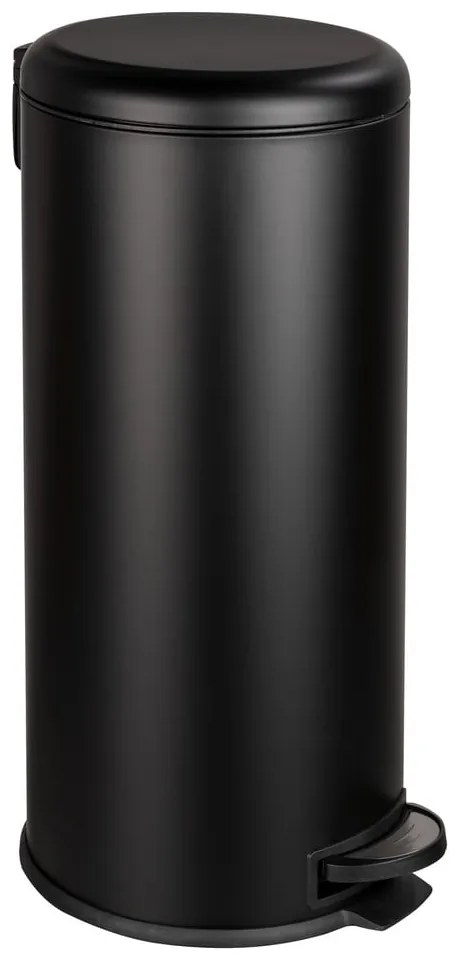 Čierny odpadkový kôš Wenko Leman Easy Close, 30 l