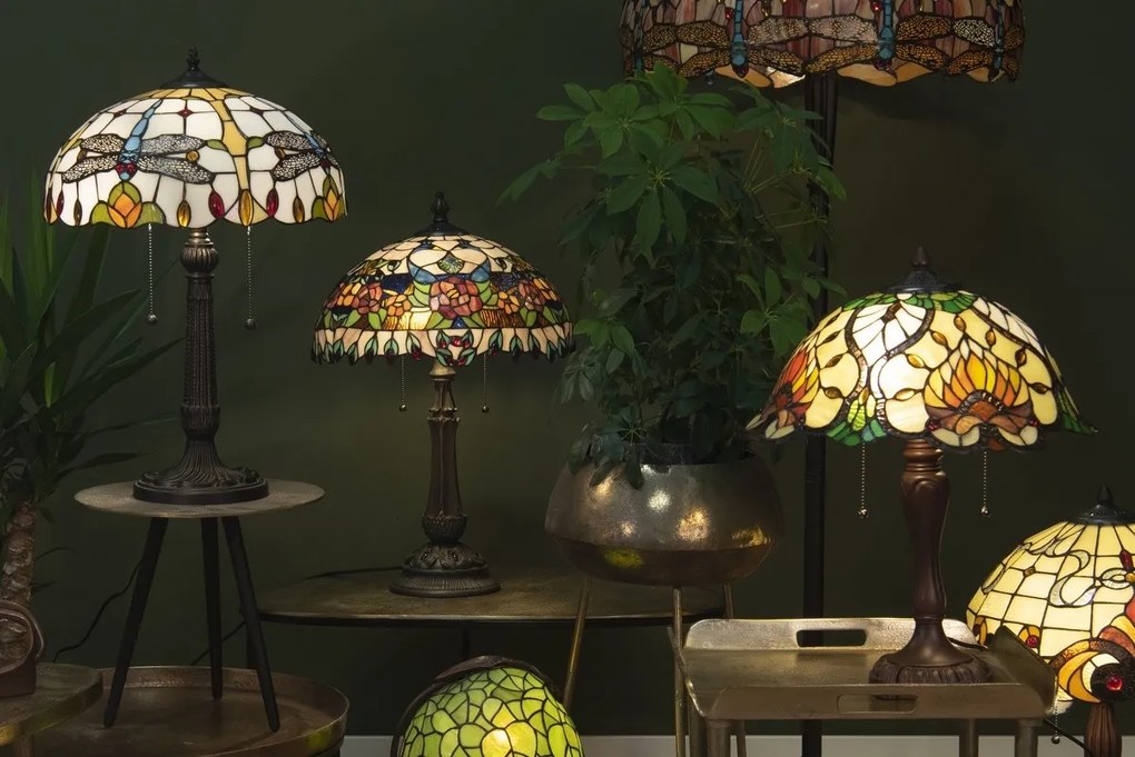 Stolná lampa Tiffany Grapevine - Ø 41*67 cm