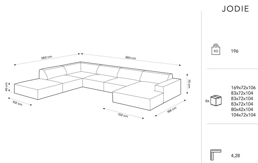 Béžová rohová pohovka z textílie bouclé (ľavý roh) Jodie – Micadoni Home