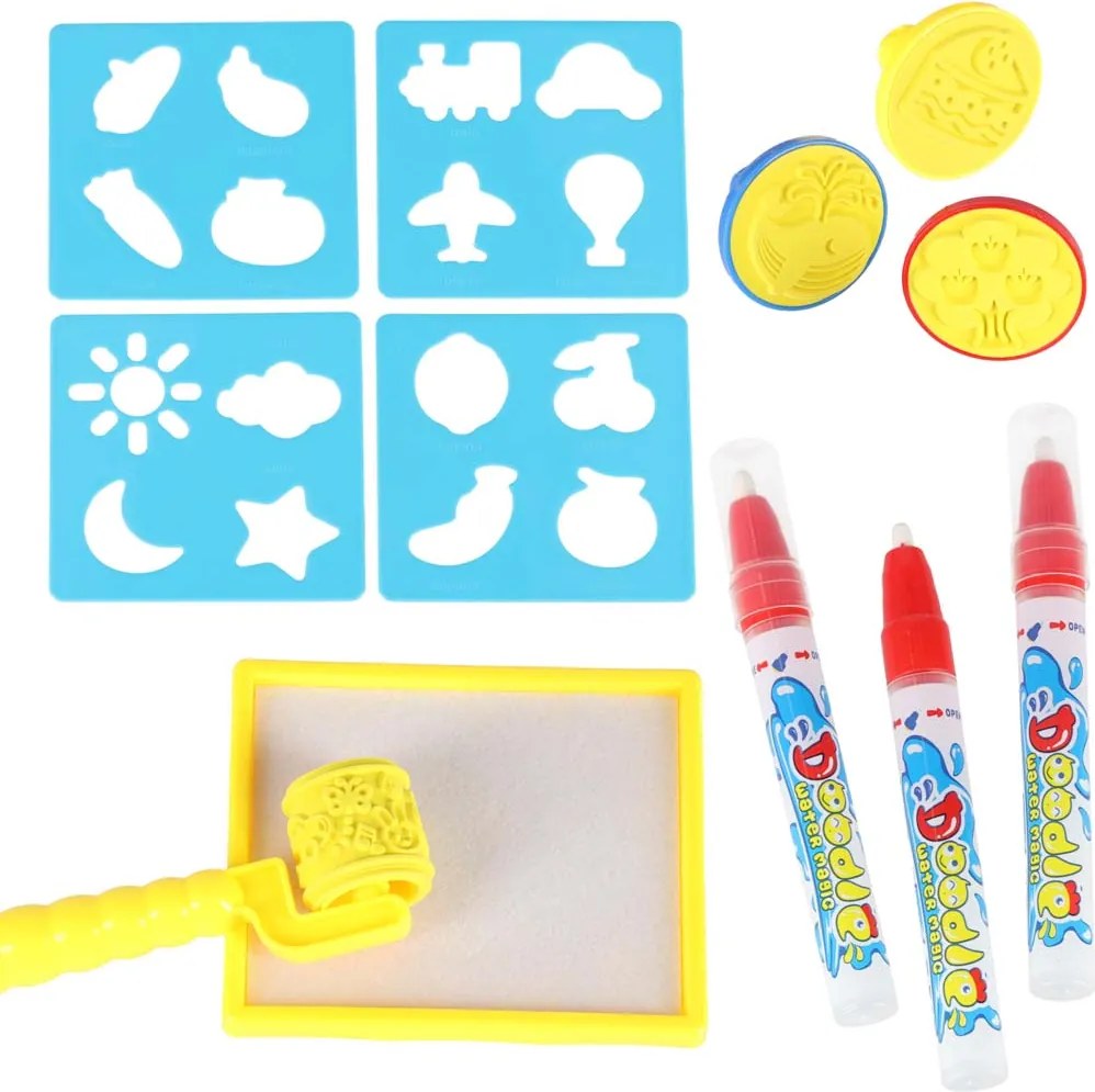 KIK Vodná maliarska podložka 100×80 cm – Abeceda, sada s vodovými fixkami, šablóny 3+