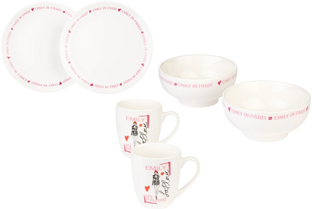 Súprava tanierov a šálok Emily in Paris, 6-dielna  (800007549)
