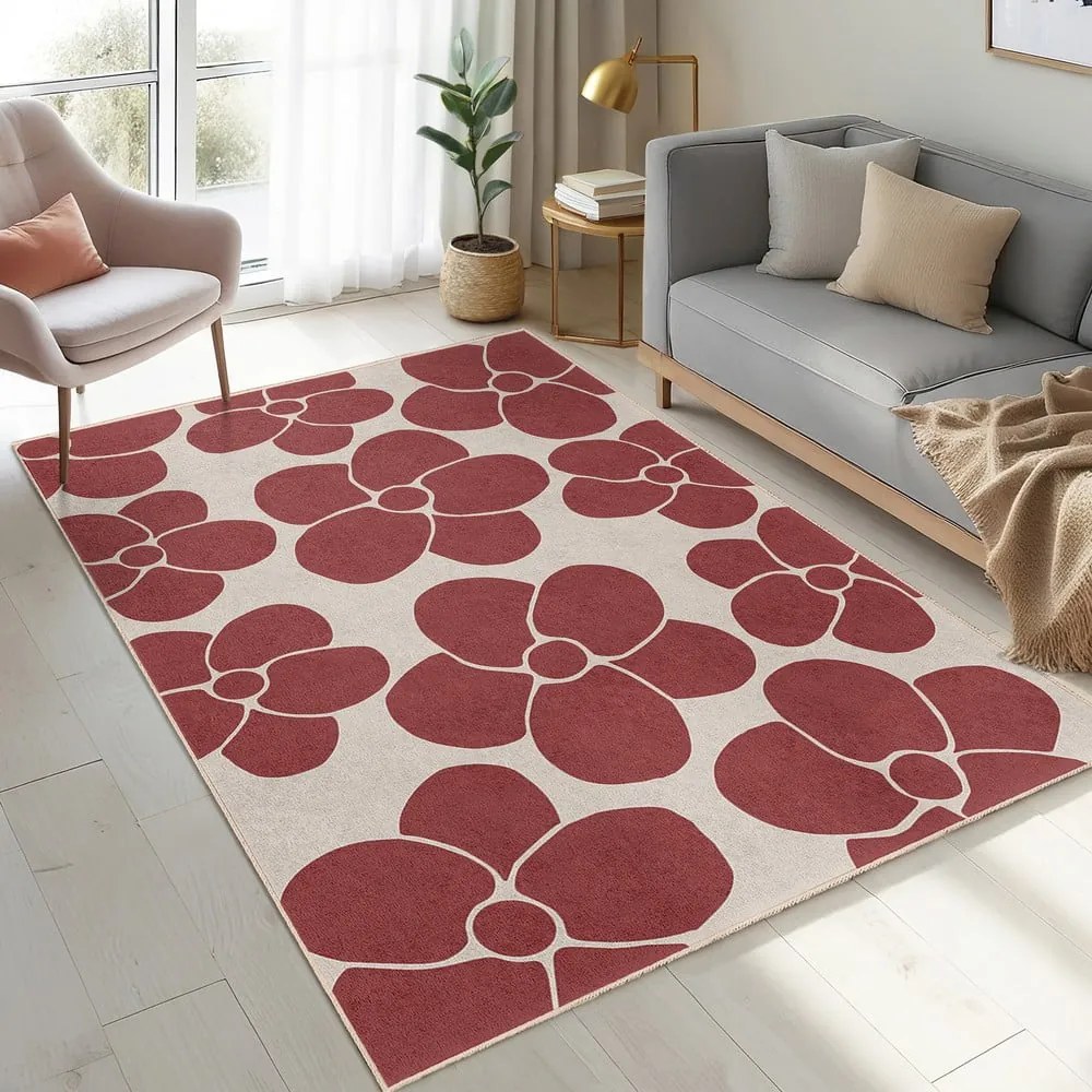 Červený prateľný koberec 120x180 cm Red Meadow – Mila Home
