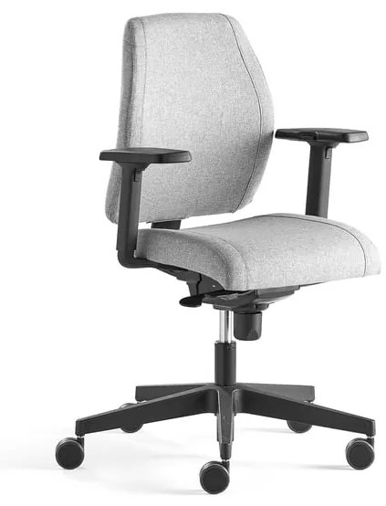 Kancelárska stolička LANCASTER, nízke operadlo, striebornošedá