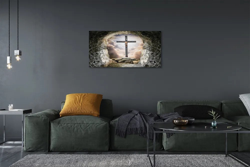 Obraz na plátne Cave ľahký cross Jesus 125x50 cm