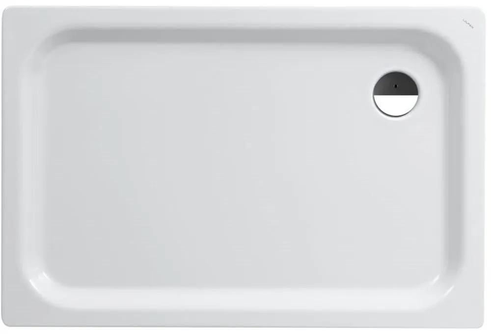 LAUFEN Platina obdĺžniková sprchová vanička zo smaltovanej ocele, odtok v rohu, 1200 x 800 x 65 mm, biela, s protišmykom, H2150156000401