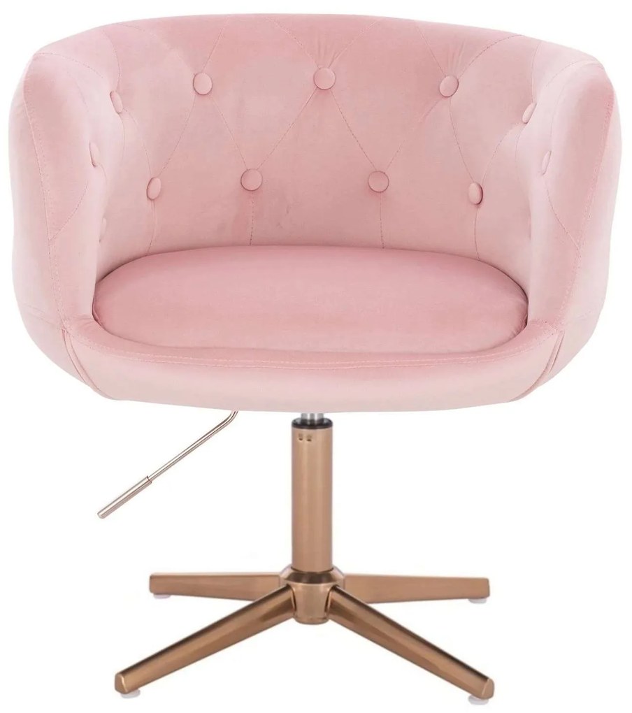 LuxuryForm DESIGN Kreslo MONTANA VELUR na zlatom kríži - ružové