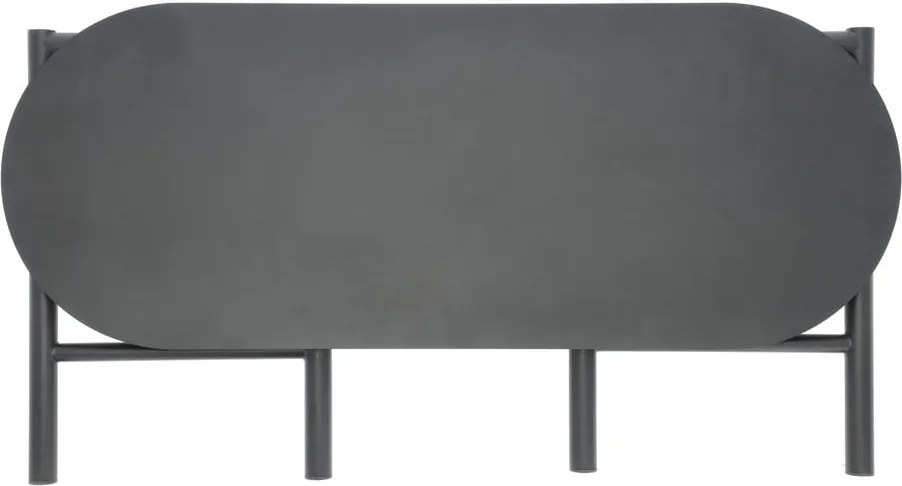 Čierna kovová záhradná lavica Disc – Zone