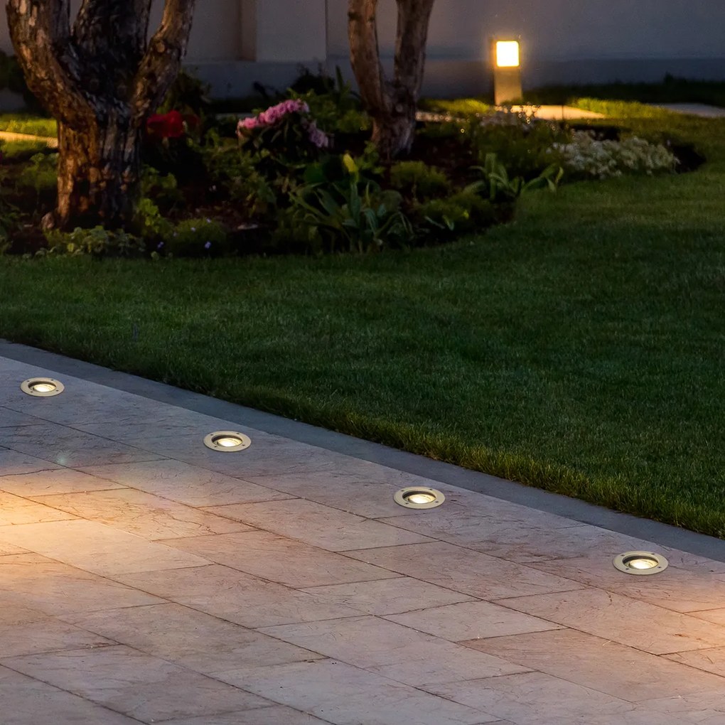 Moderné zemné bodové svietidlo béžové GU10 50 mm nastaviteľné IP65 - Delux