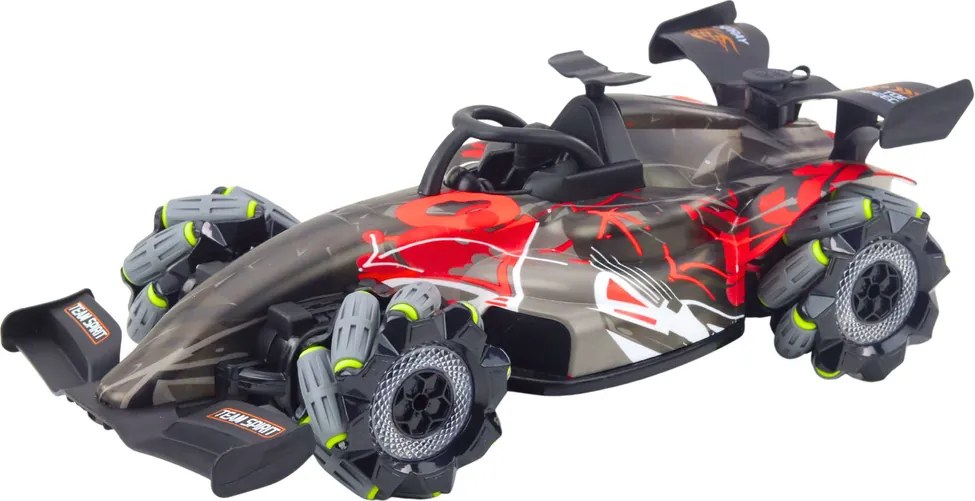 LEAN Toys Diaľkovo ovládané pretekárske auto RC 1:10, svetlá, zvuky, vodná para, červené