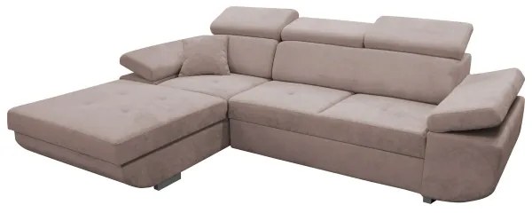 Rozkladacia rohová sedacia súprava s úložným priestorom do tvaru L CASTELO ľavá béžová