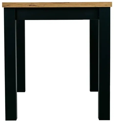 Rozkladací jedálenský stôl COBALT 120x80 + 40 - dub wotan/čierna