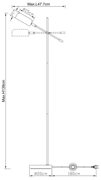 Globo 24099SC - Stojacia lampa GIANNA 1xE14/25W/230V