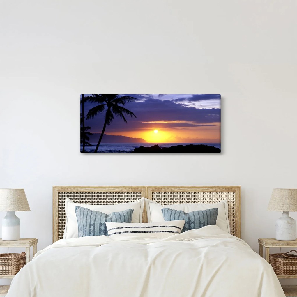 Obraz západu slnka nad morom (120x50 cm)