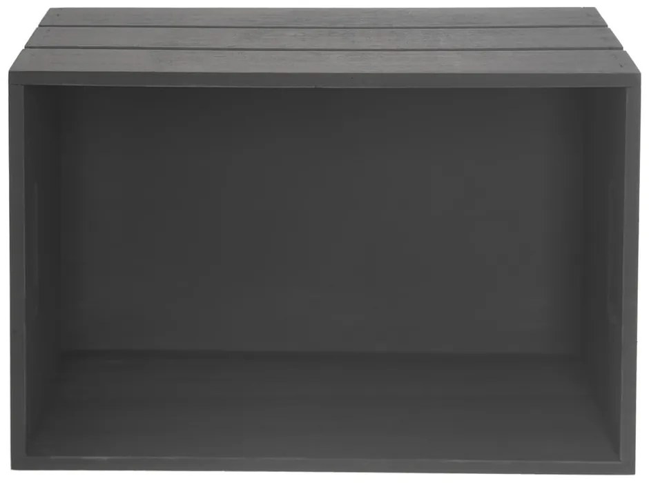 Antracitový drevený úložný box 36x26x15 cm – Orion