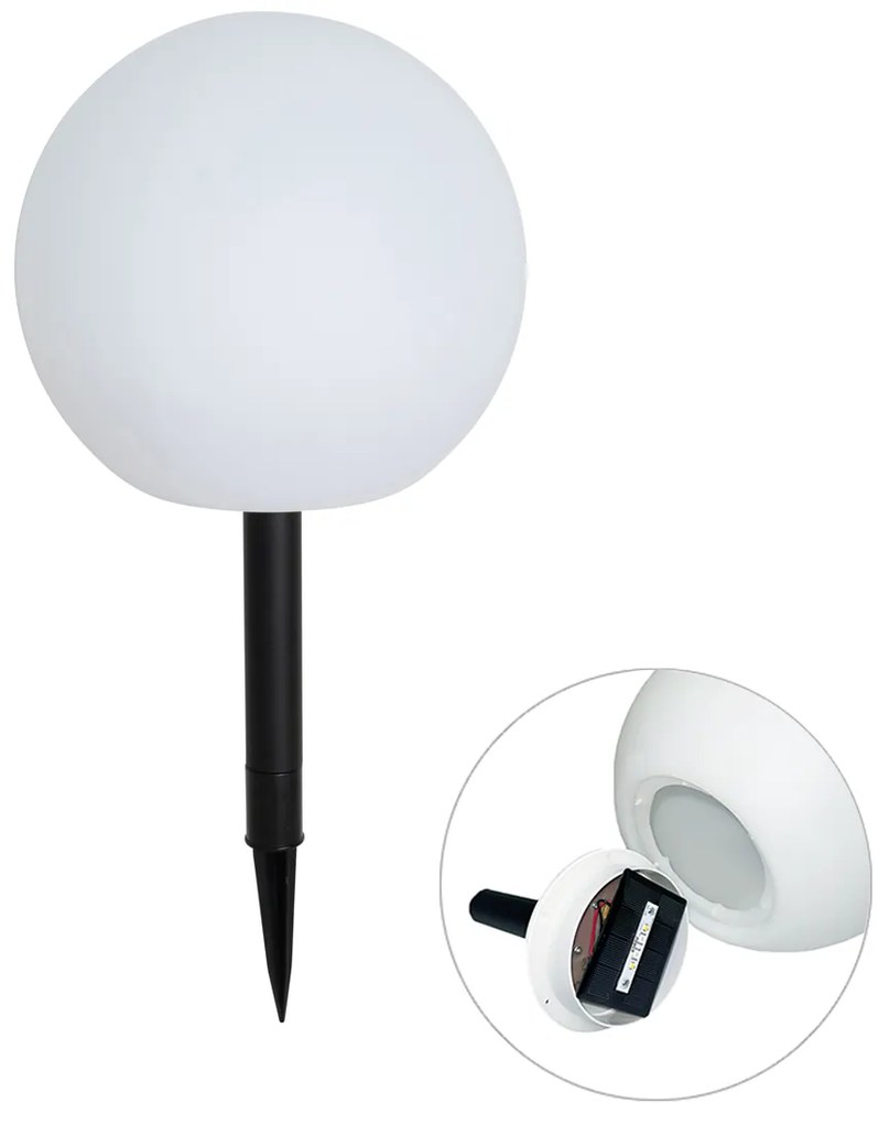 Vonkajšia lampa biela 25 cm vrátane LED IP44 slnečná RGBW - Ludger