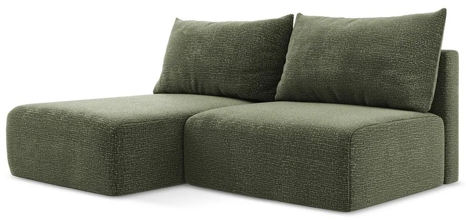 Zelená rozkladacia/s úložným priestorom rohová pohovka (ľavý roh) Kalena – Makamii