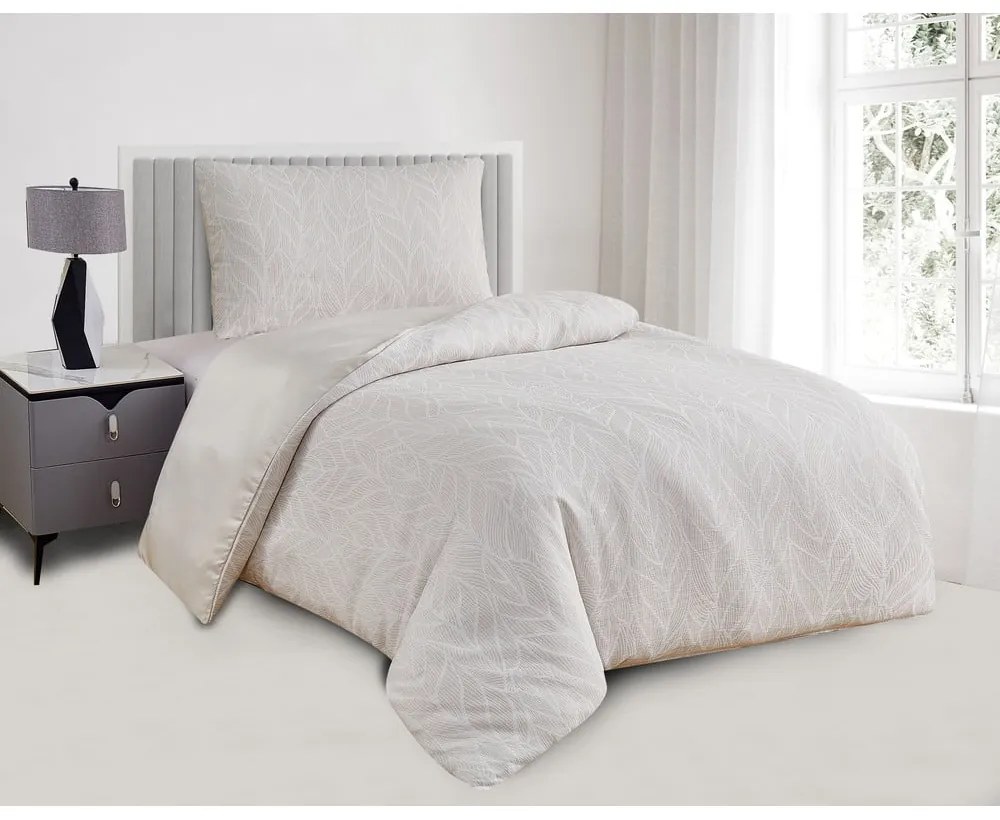 Béžové obliečky na jednolôžko zo žakára 140x200 cm Florida – My House