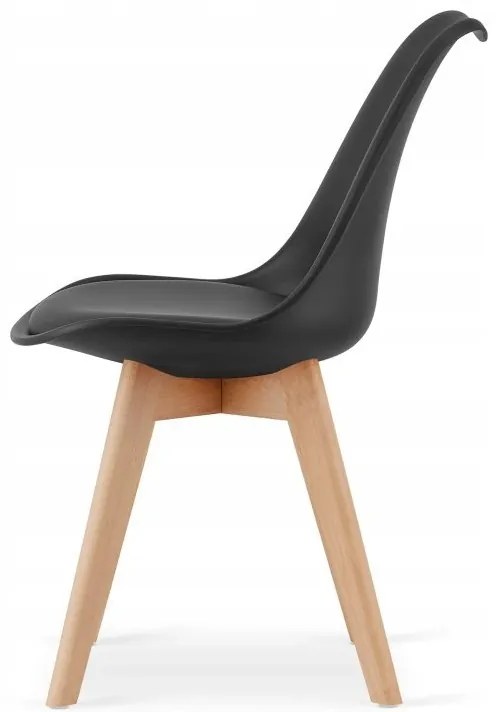 Jedálenská zostava TODI 80cm okrúhly stolový set biely+ 4 stoličky MARK čierne