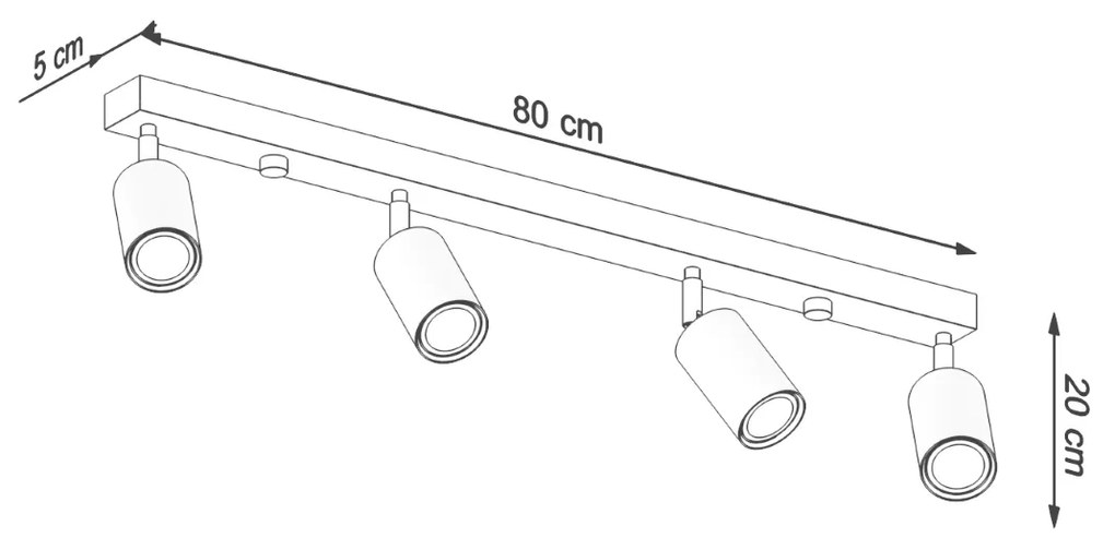 Sollux Lighting Stropné svietidlo BERG 4 prírodné drevo