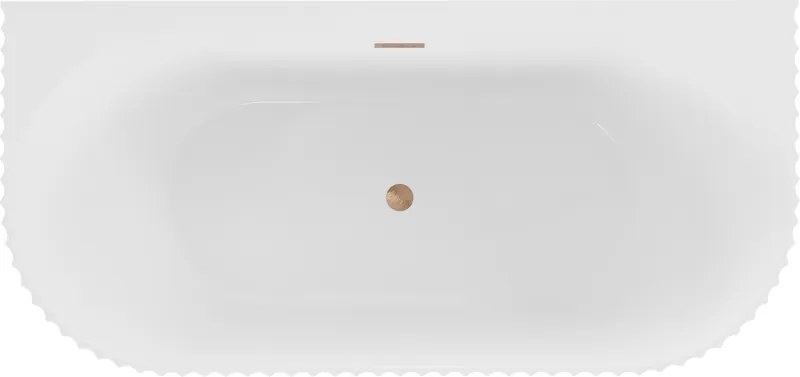 Mexen Sella, voľne stojaca vaňa ku stene, drážkovaná, 170 x 80 cm, biela lesklá, medená matná, 52711708000-65