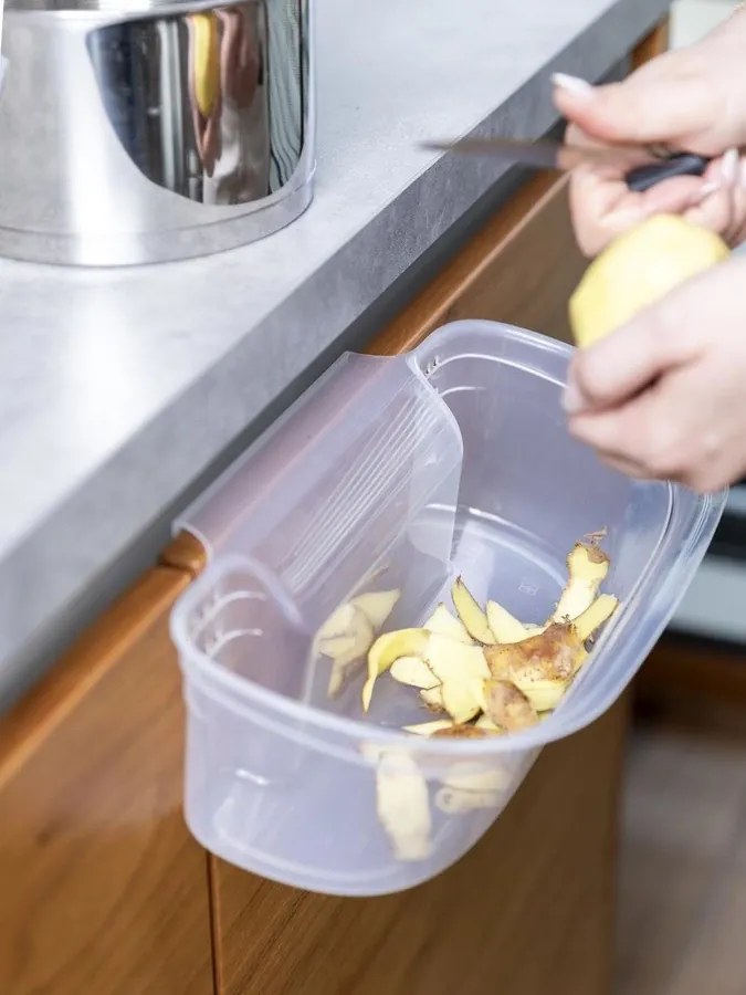 Závesný odpadkový kôš na dvierka BIO, transparentný