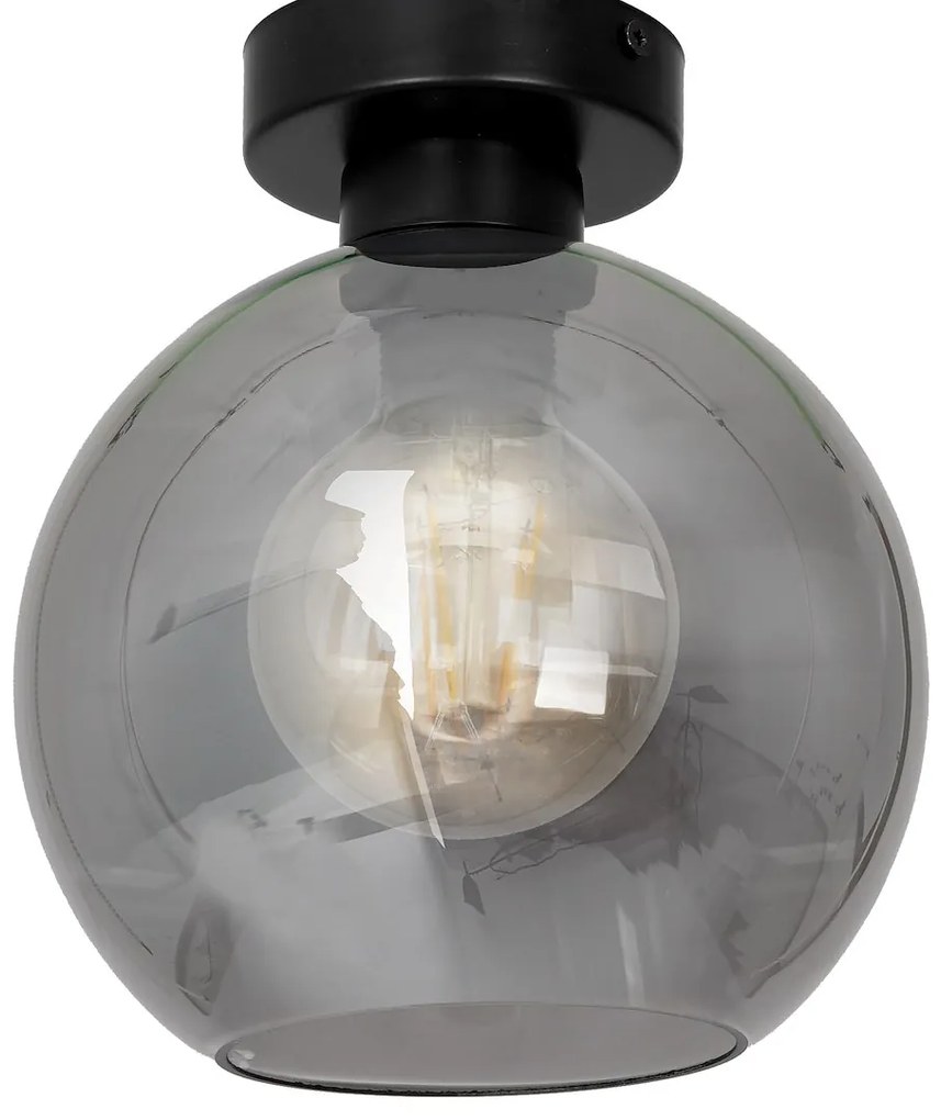 Stropné svietidlo Sofia, 1x grafitové sklenené tienidlo, b