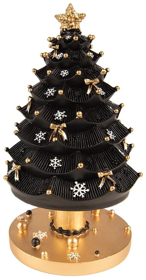 Hrací kolotoč čierno-zlatý vianočný stromček - Ø 11*20 cm