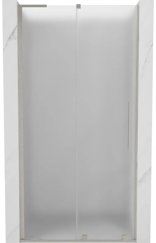 Mexen Velar L, posuvné sprchové dvere do otvoru 90 cm, 8mm sklo námraza, brúsená oceľ, 871-090-003-31-97