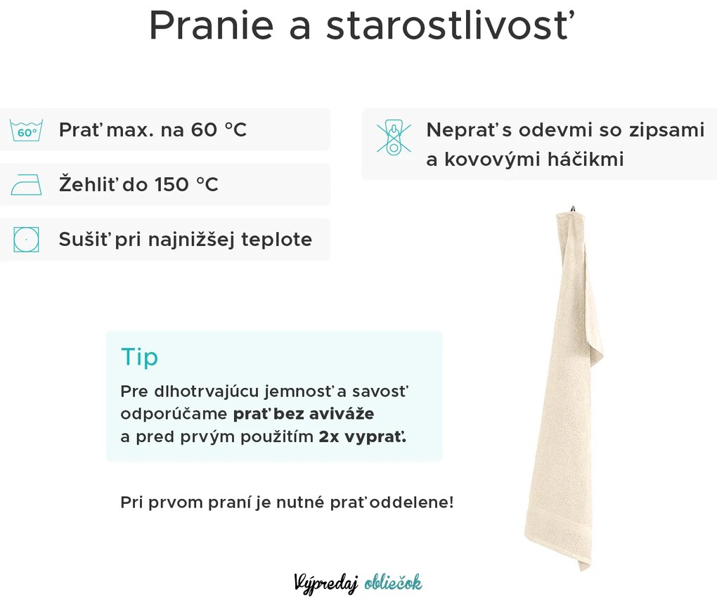 Osuška CLARYSSE ELEGANCE 70x140 cm piesková, 100% bavlna