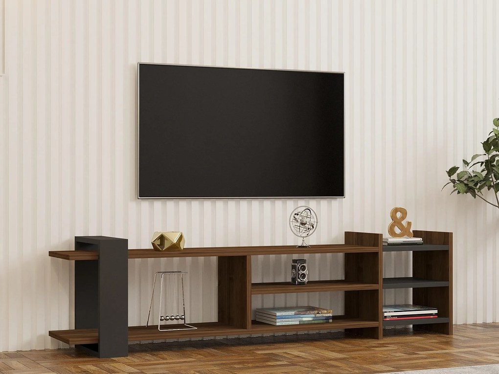 TV stolík/skrinka Zephir (orech + antracit). Akcia -17%. Vlastná spoľahlivá doprava až k Vám domov. 1088868