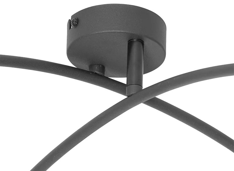 Dizajnové stropné svietidlo čierne so zlatom 4-svetlo - Noud