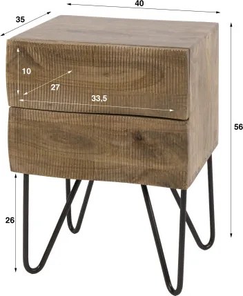 Nočný stolík 27-65 Ocean Drevo Mango  - Komfort-nábytok
