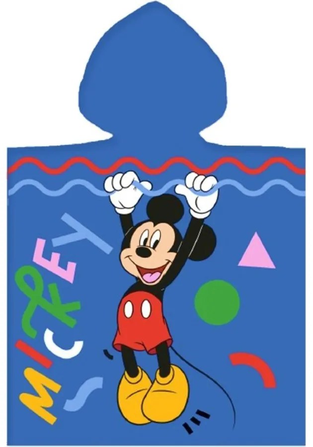 Chlapčenské plážové pončo - osuška s kapucňou Mickey Mouse - Disney - 100% bavlna - 50 x 110 cm