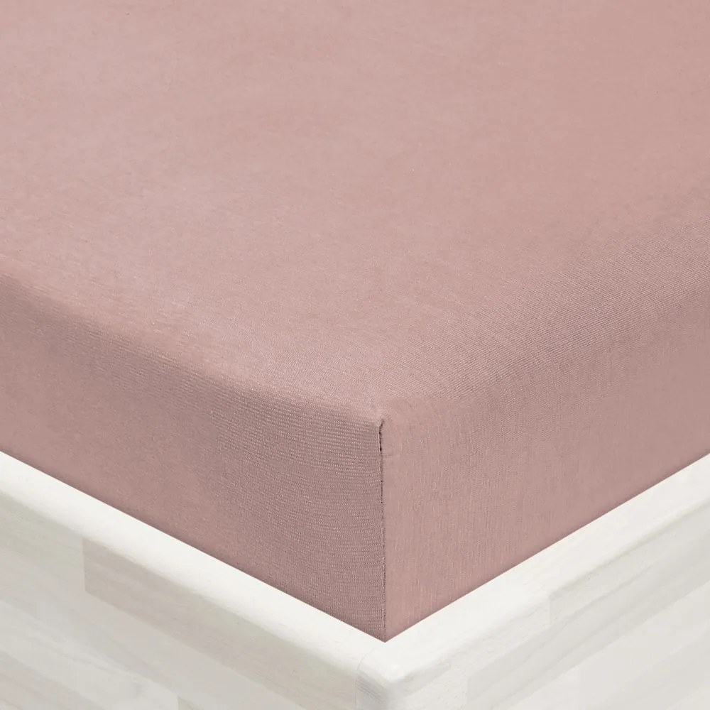 Detské jersey napínacie prestieradlo do postieľky JR-024 Hnedoružové 60 x 120 x 10 cm - do postieľky