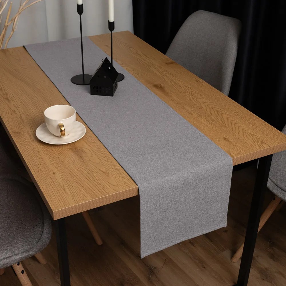 Biante Dekoračný behúň na stôl BKR-503 Sivý režný 35x140 cm
