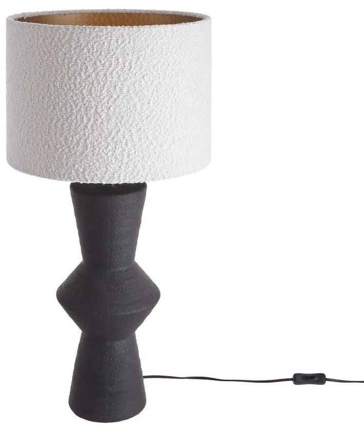Butlers FREJA Stolná lampa s keramickým podstavcom 70 cm - čiernobiela