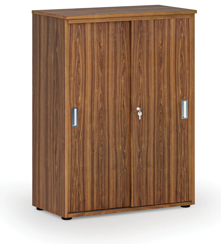 Kancelárska skriňa so zasúvacími dverami PRIMO WOOD, 800 x 420 x 1087 mm, orech