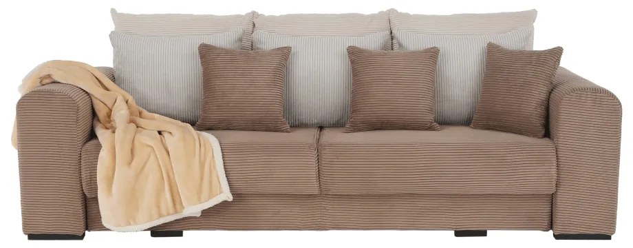 Rozkladacia pohovka s úložným priestorom Gilen Big Sofa - svetlohnedá / béžová / krémová