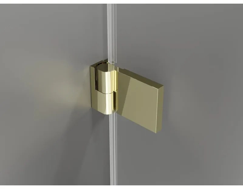 Mexen Lunar-B L, 1-krídlový sprchový kút, pravý, 70 x 70 cm, 8mm číre sklo, zlatý lesklý profil, 832L-070-070-50-00-P